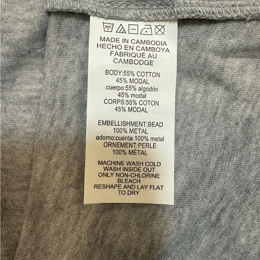 NWOT NEW MICHAEL KORS Woman’s Long Sleeve Tshirt Top Gray sz M